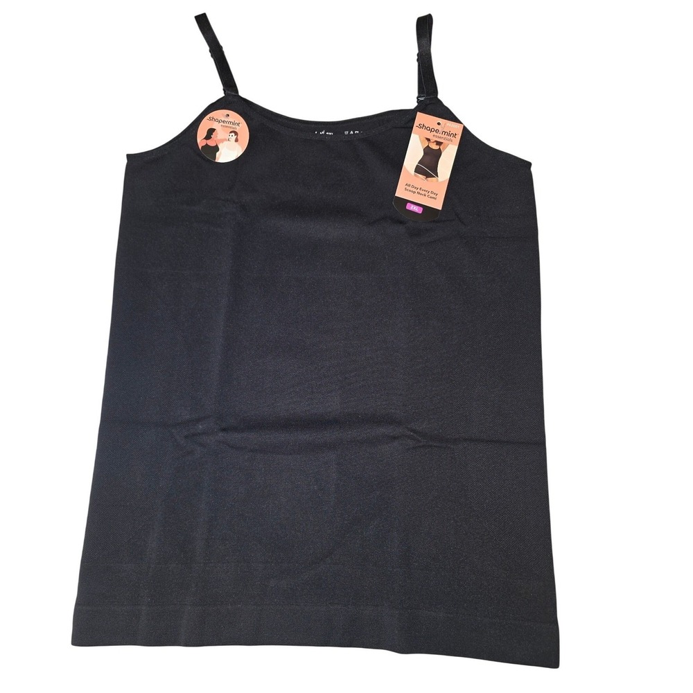Shapermint Scoop Neck Cami Women 2XL Black NWT All Day Every Day‎ Shapewear Tank